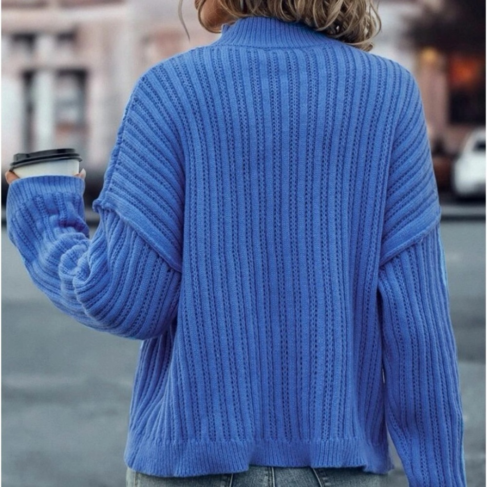 New ribbed knit mock neck sweater - Picture 5 of 6